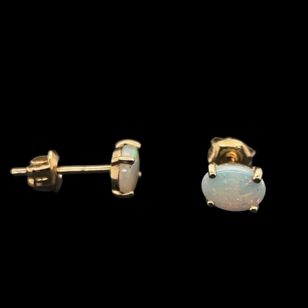 14ct Gold Solid Opal Earrings (sear2) 14ct Gold Solid Opal Earrings (sear2)