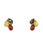 Sterling Sliver Amber Trio Studs (SAE1006)
