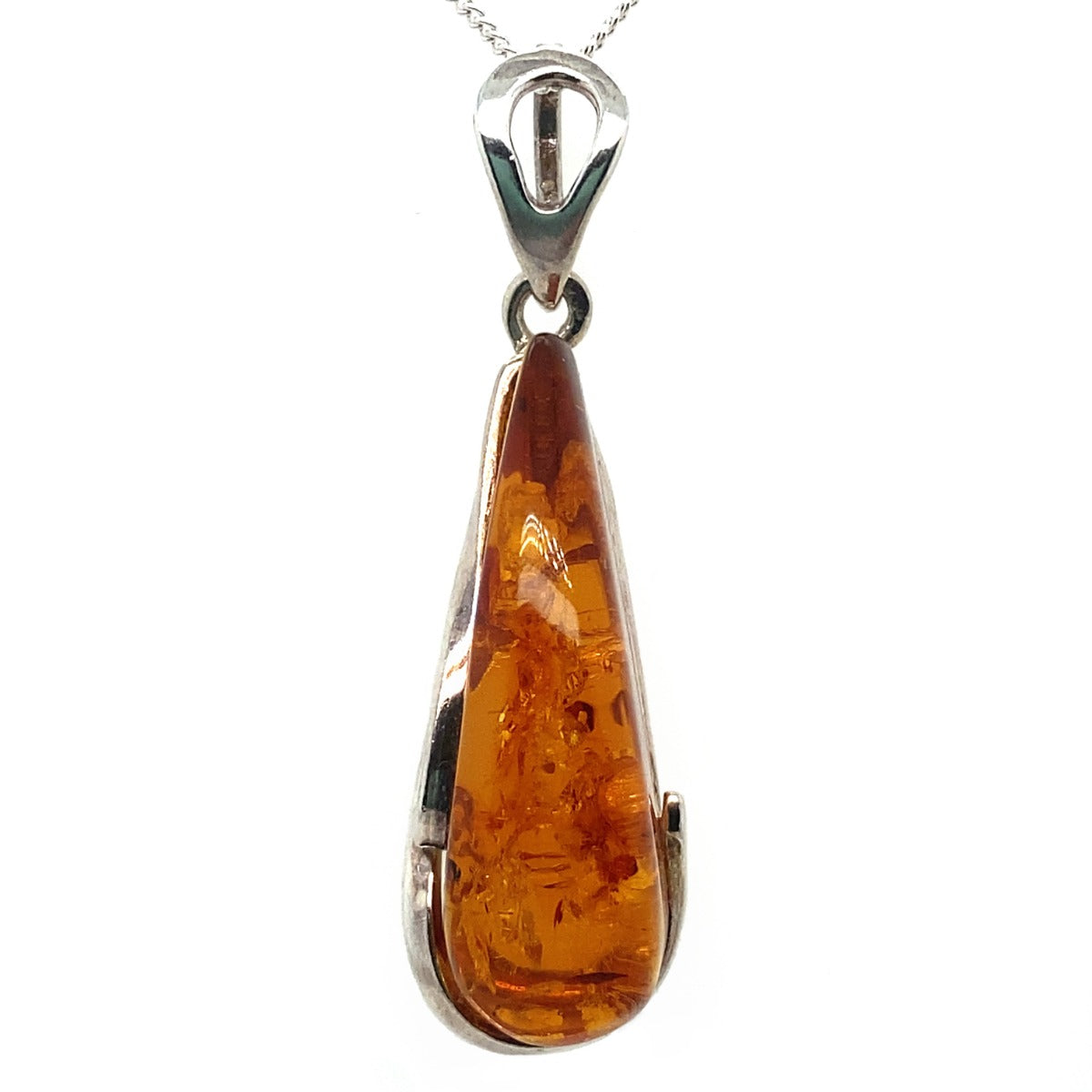 Sterling Silver Amber Pendant (AMBP1001) Sterling Silver Amber Pendant (AMBP1001)