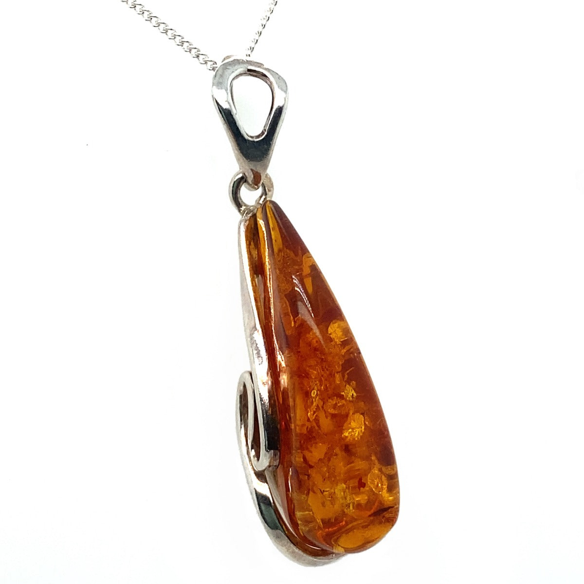 Sterling Silver Amber Pendant (AMBP1001) Sterling Silver Amber Pendant (AMBP1001)