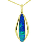 14K Gold Doublet Opal Pendant (gdp7186)