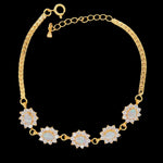 Gold Plated Solid Opal Bracelet (gpsbra113)