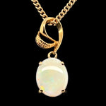 Gold Plated Sterling Silver Solid Opal Pendant (gpsp340)