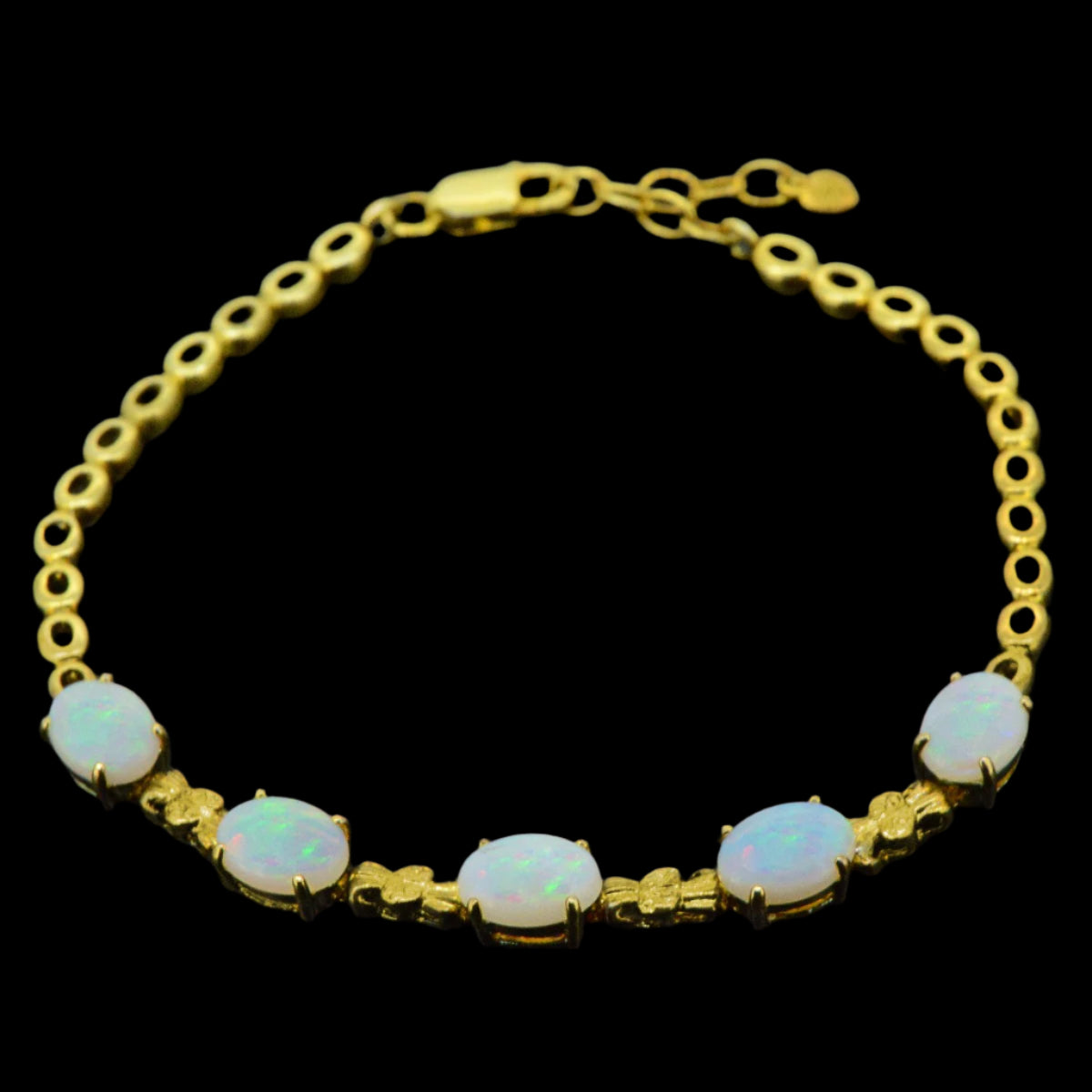 Gold Plated Solid Crystal Opal Bracelet (gpsb7487)