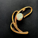 Gold plated Solid Opal Brooch (10mmx8)