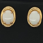 Gold Plated Solid Opal Earrings (gpse36)