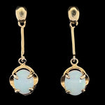 Gold Plated Sterling Silver Solid Opal Earrings (gpse7)