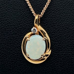 Gold Plated Sterling Silver Solid Opal Pendant (gpsp205)