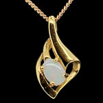 Gold Plated Sterling Silver Solid Opal Pendant (gpsp104)