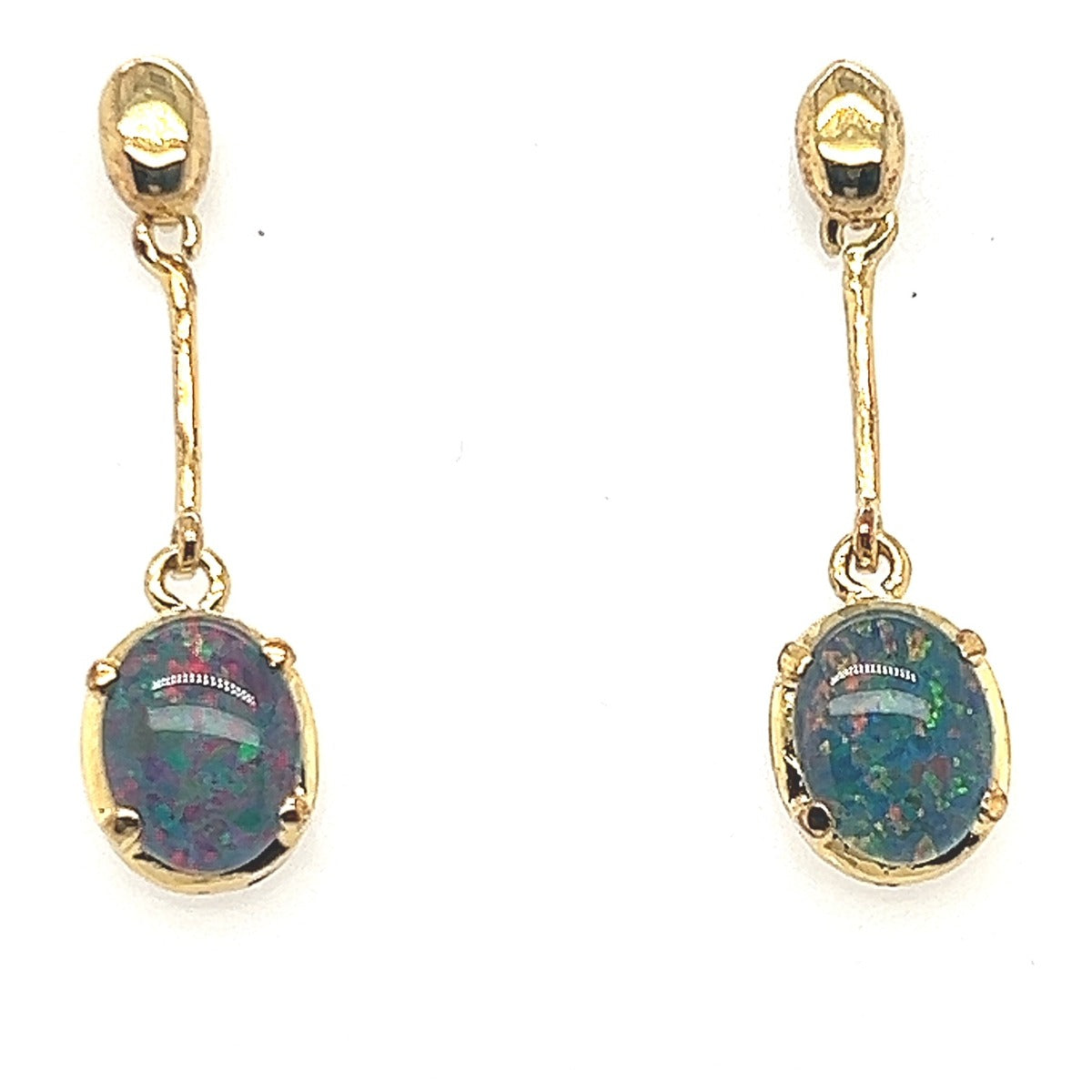 SS Gold Plated Triplet Opal Earrings (gpte2021) SS Gold Plated Triplet Opal Earrings (gpte2021)