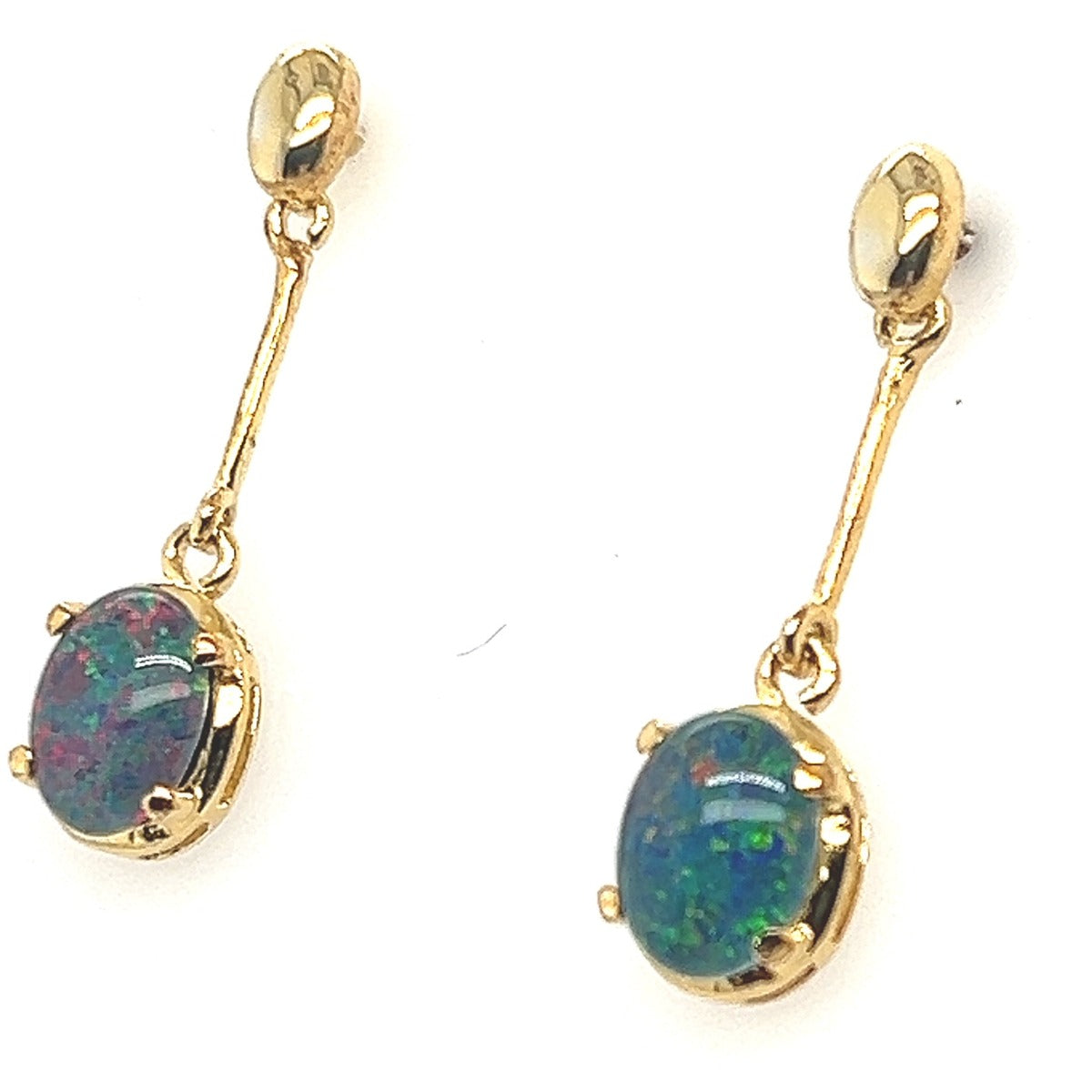 SS Gold Plated Triplet Opal Earrings (gpte2021) SS Gold Plated Triplet Opal Earrings (gpte2021)