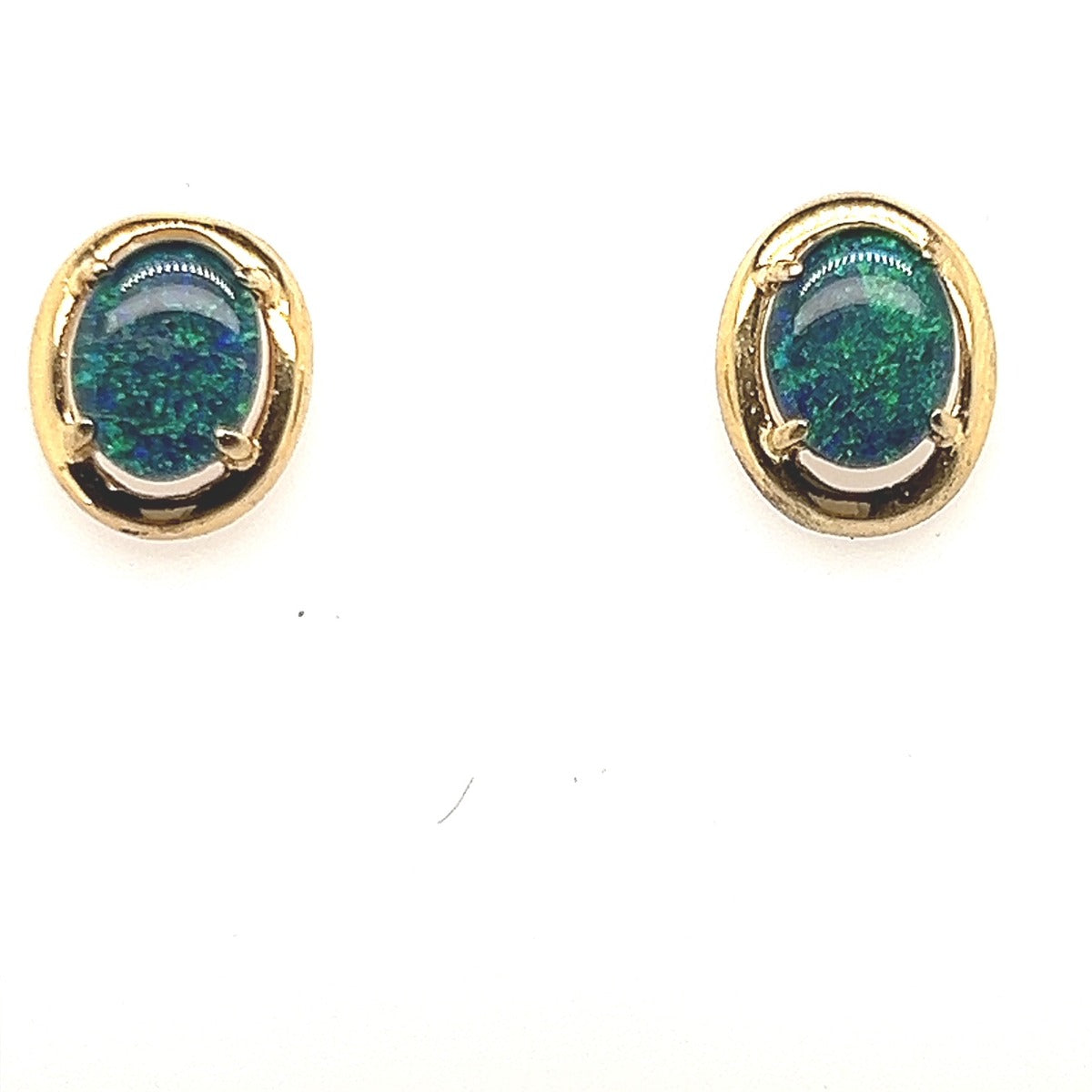 Sterling Silver Gold Plated Triplet Opal Earrings (gpte2040) Sterling Silver Gold Plated Triplet Opal Earrings (gpte2040)