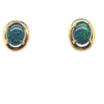 Sterling Silver Gold Plated Triplet Opal Earrings (gpte2040)