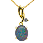 Gold Plated Sterling Triplet Opal Pendant (gptp8492)