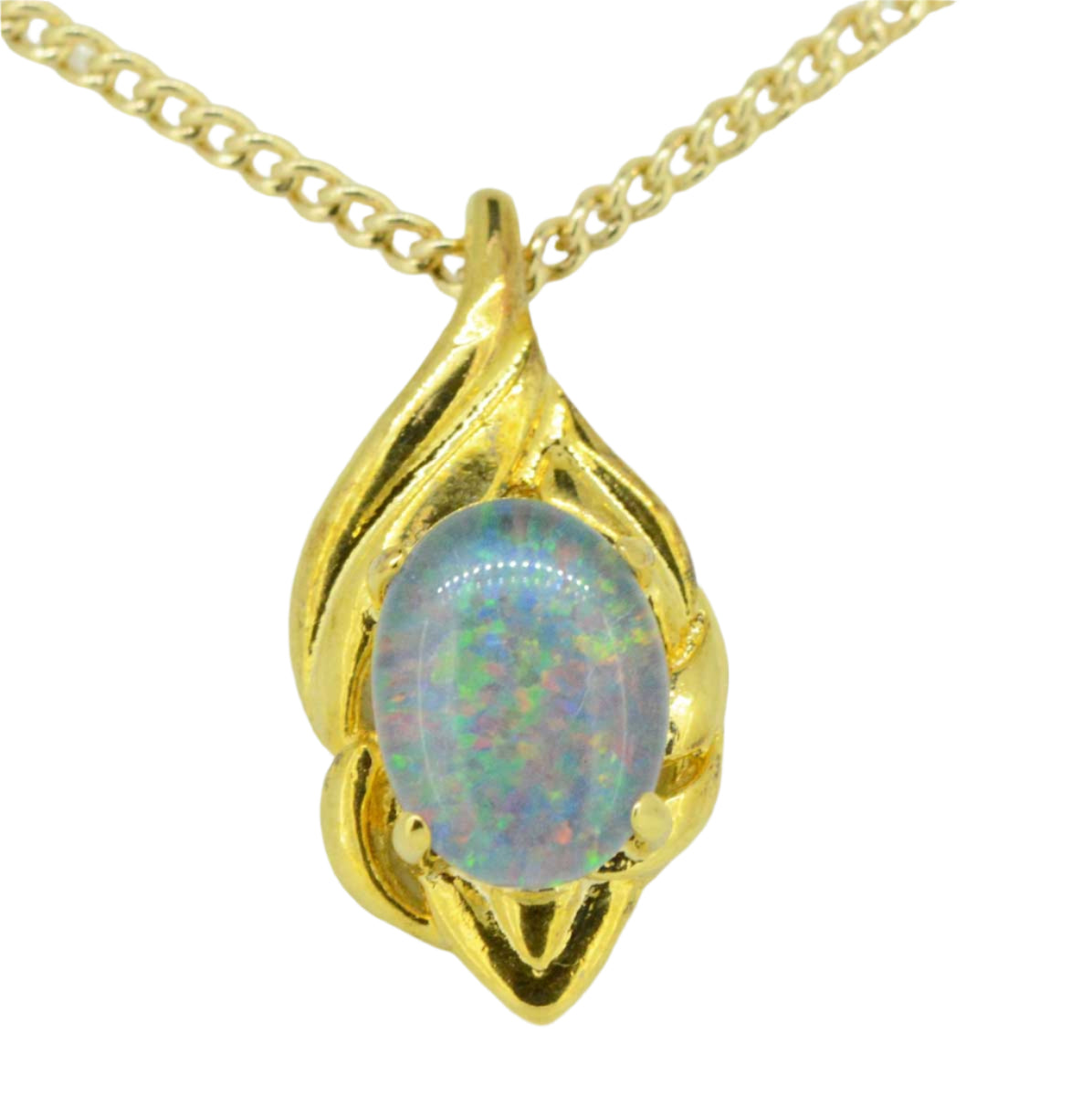 Gold plated triplet opal pendant (gptp6336) Gold plated triplet opal pendant (gptp6336)