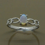 Crystal Opal Ring White Gold