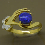 Solid Black Opal Hand Ring
