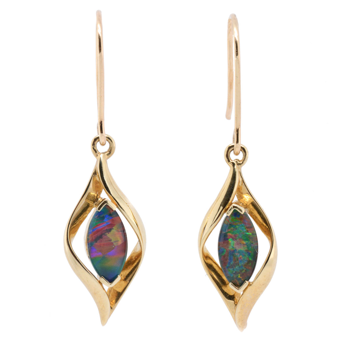 9ct Yellow Gold Triplet Earrings (tre669)