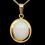 14ct Yellow Gold Solid Opal Pendant (sp5031)
