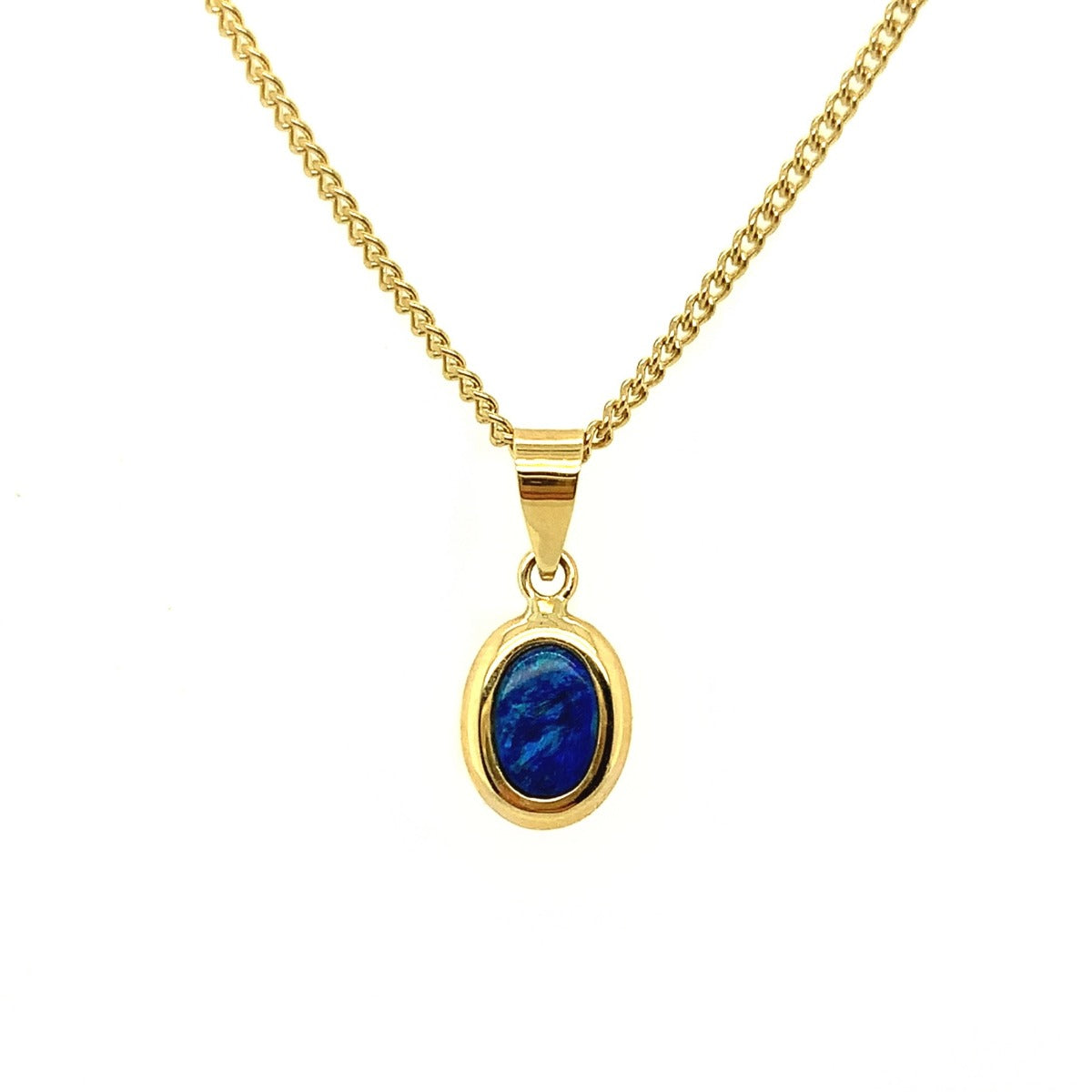 14ct Yellow Gold Doublet Opal pendant (dp1259)