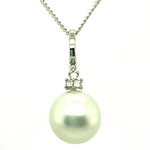 South Sea Pearl Pendant set in 18ct White Gold 12mm (wpp2431)