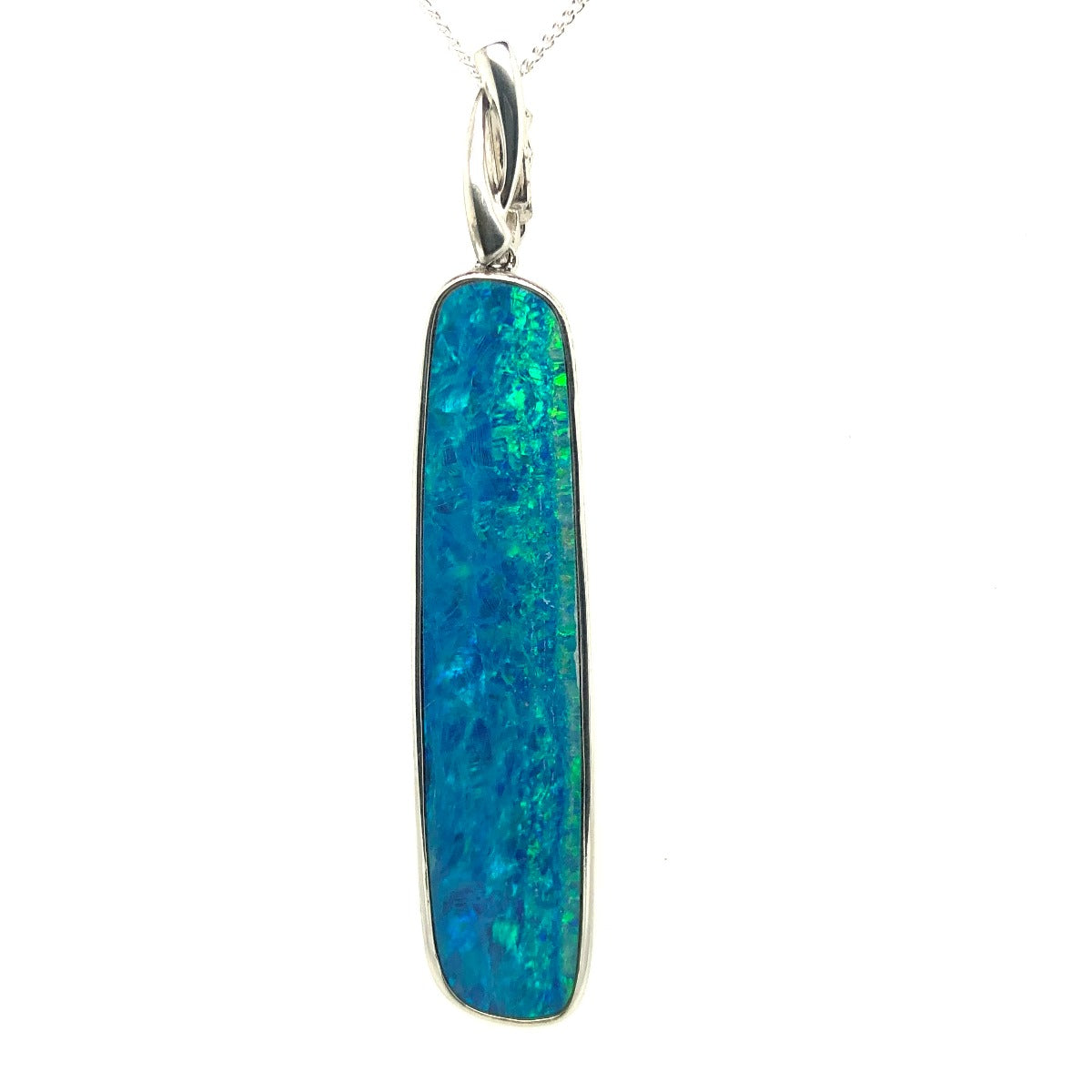 Large Sterling Silver Doublet Opal Pendant (ssdp1290)