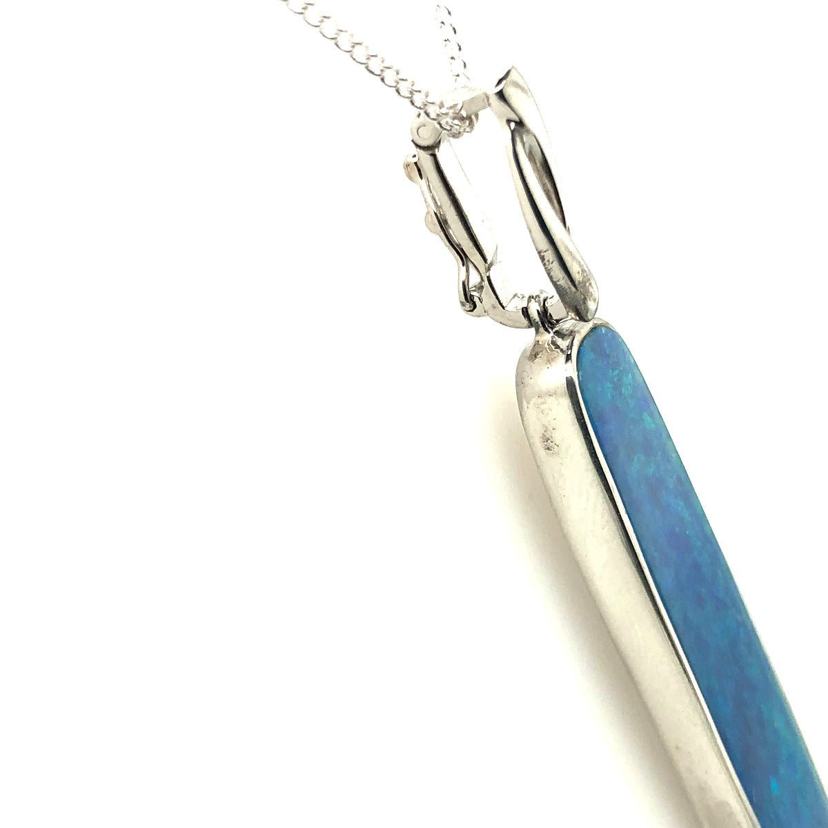 Large Sterling Silver Doublet Opal Pendant (ssdp1290)