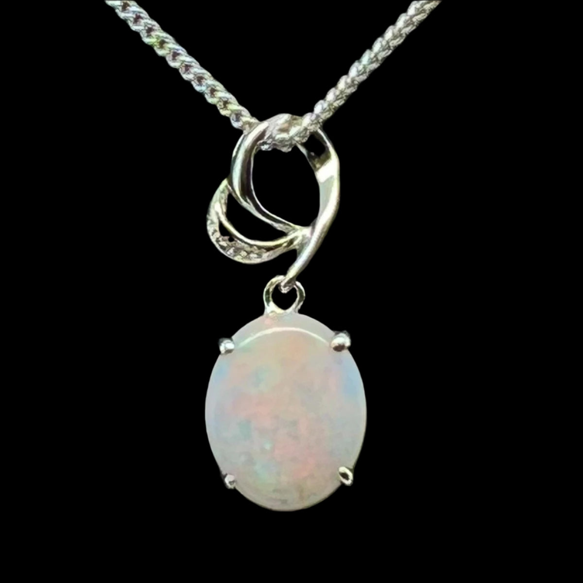 Sterling Silver Solid Opal Pendant (11mmx9mm) Sterling Silver Solid Opal Pendant (11mmx9mm)