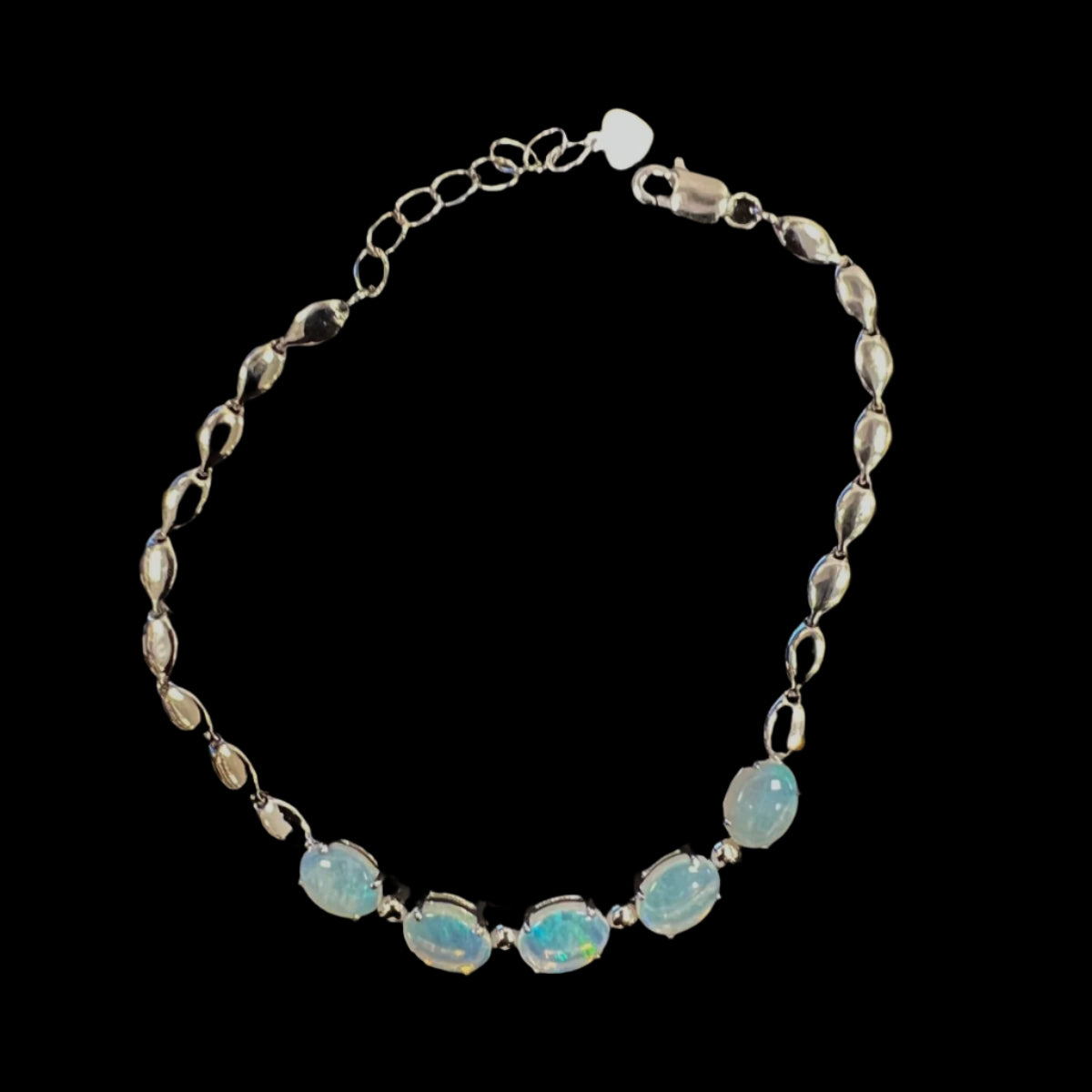 Sterling silver solid Opal Bracelet (sssbra7082)