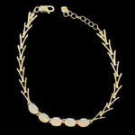 Gold plated Solid Opal Bracelet (gpsbra7060)