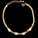 Gold Plated Solid Opal Bracelet (gpsbra110)