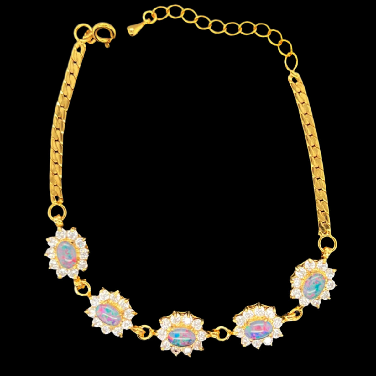 Gold Plated Triplet Opal Bracelet (gptbra115)