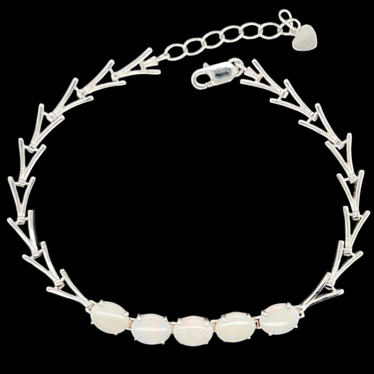 Sterling Silver Solid Opal Bracelet (sssbra7081)