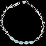 Sterling Silver Solid Opal Bracelet (sssbra1008)