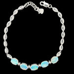 Sterling silver solid Opal Bracelet (sssbra7082)
