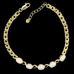 Gold Plated Solid Opal Bracelet (gpsbra1215)
