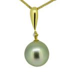 18ct yellow gold black pearl pendant (PP6473)