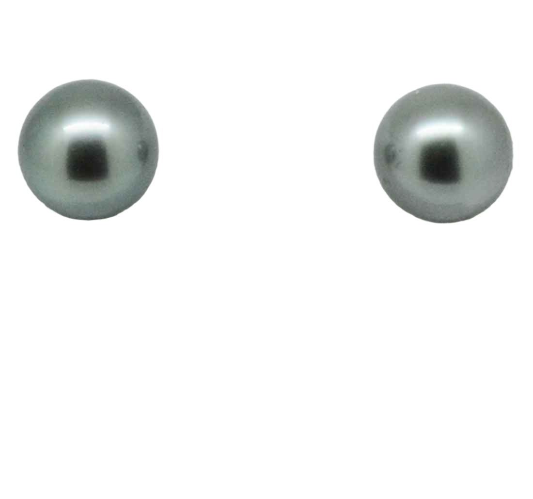 18ct yellow gold black Tahitian pearl stud earrings (pe6491) 18ct yellow gold black Tahitian pearl stud earrings (pe6491)