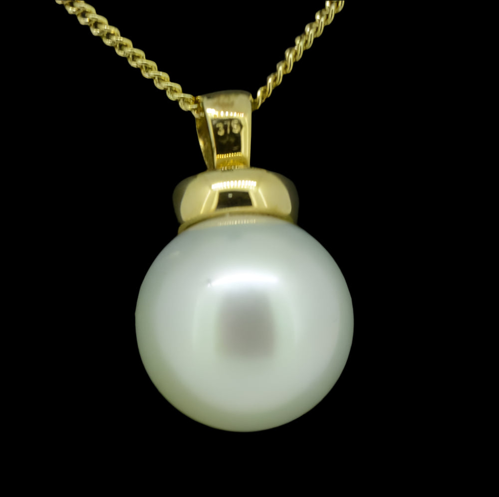 9ct yellow gold south sea pearl pendant (PP6398)