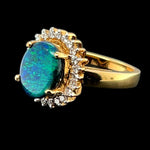 18ct Gold Black Opal Ring (sr808)