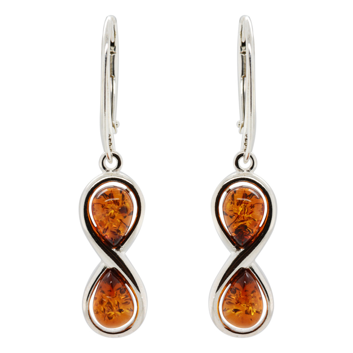 Sterling Silver Amber Earrings (sae0453)