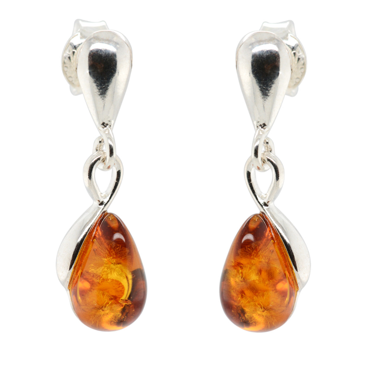Sterling Silver Amber Earrings (sae0457)