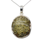 Sterling Silver Green Amber Pendant (SAP2019)