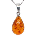 Sterling Silver Drop Amber Pendant (sap2034)