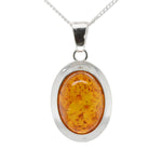 Sterling Silver Amber Pendant (SAP9177)