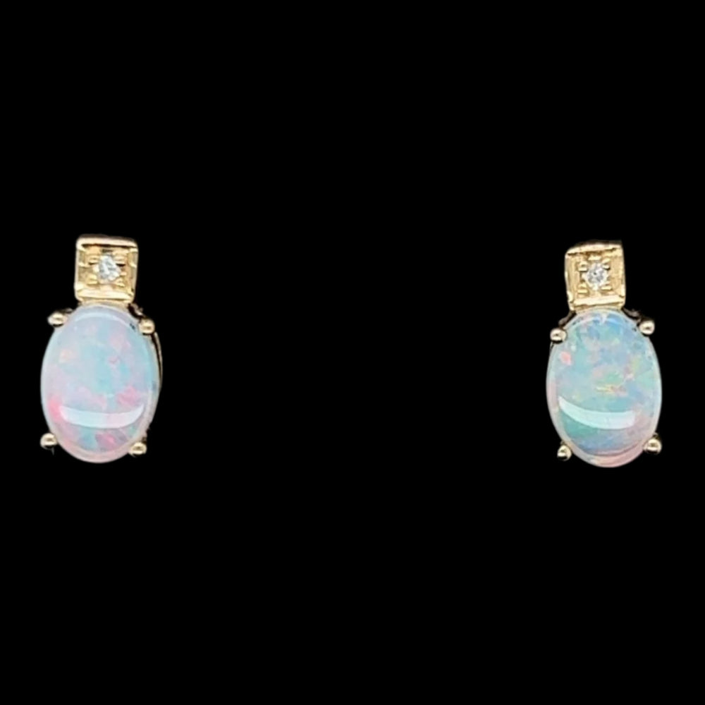 14ct Gold Solid Opal Earrings (se415) 14ct Gold Solid Opal Earrings (se415)