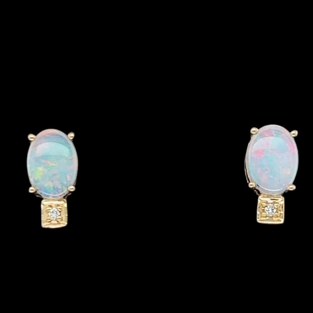 14ct Gold Solid Opal Earrings (se415) 14ct Gold Solid Opal Earrings (se415)