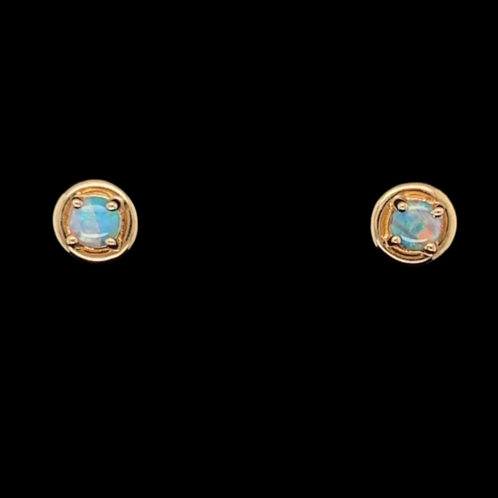 14ct Gold Solid Opal Earrings (se414) 14ct Gold Solid Opal Earrings (se414)
