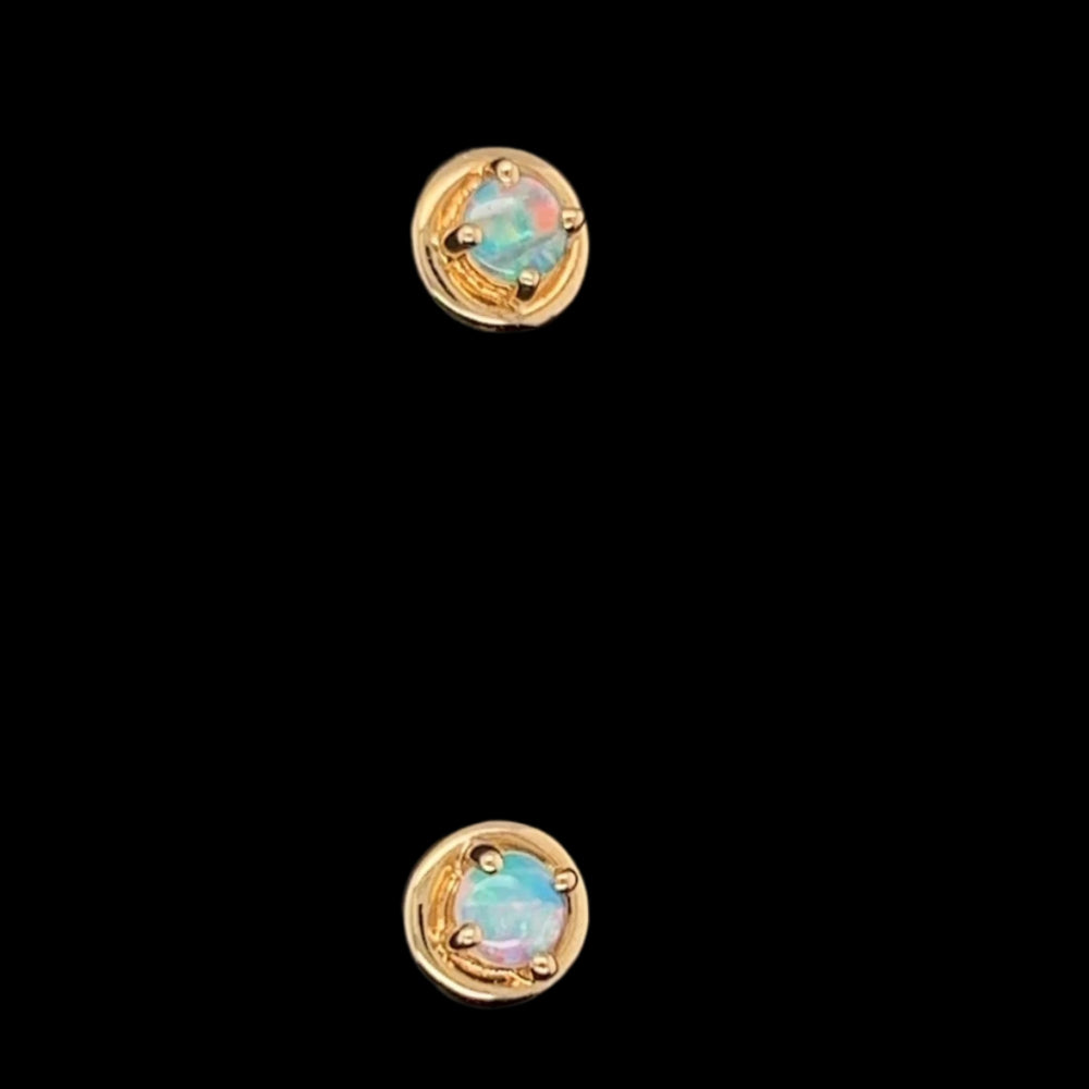 14ct Gold Solid Opal Earrings (se414) 14ct Gold Solid Opal Earrings (se414)