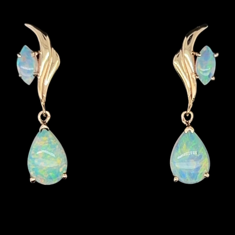 14ct Gold Solid Opal Earrings (se456) 14ct Gold Solid Opal Earrings (se456)